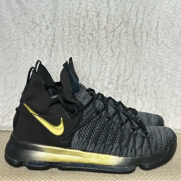 Nike Mens Zoom KD 9 Elite Flip the Switch Blk/Gry/Gold Sneakers Shoes SZ US 8 - Picture 1 of 11